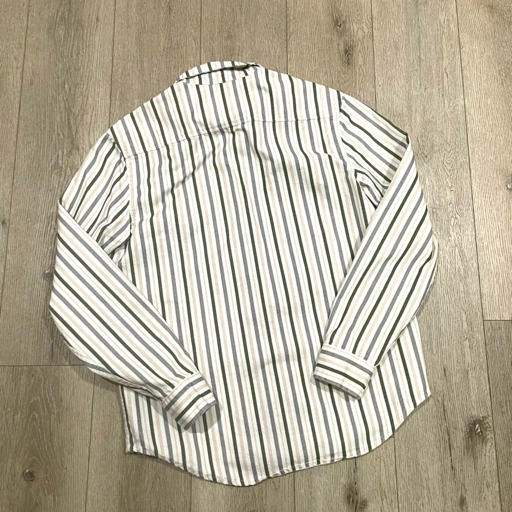 Stussy oversized striped button up 100% cotton mens small fits a XL - Picture 3 of 11